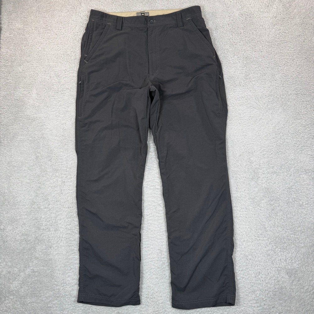 REI Co-op Mens Sahara Hiking Pants Charcoal Gray UPF 50+ Nylon 34x32